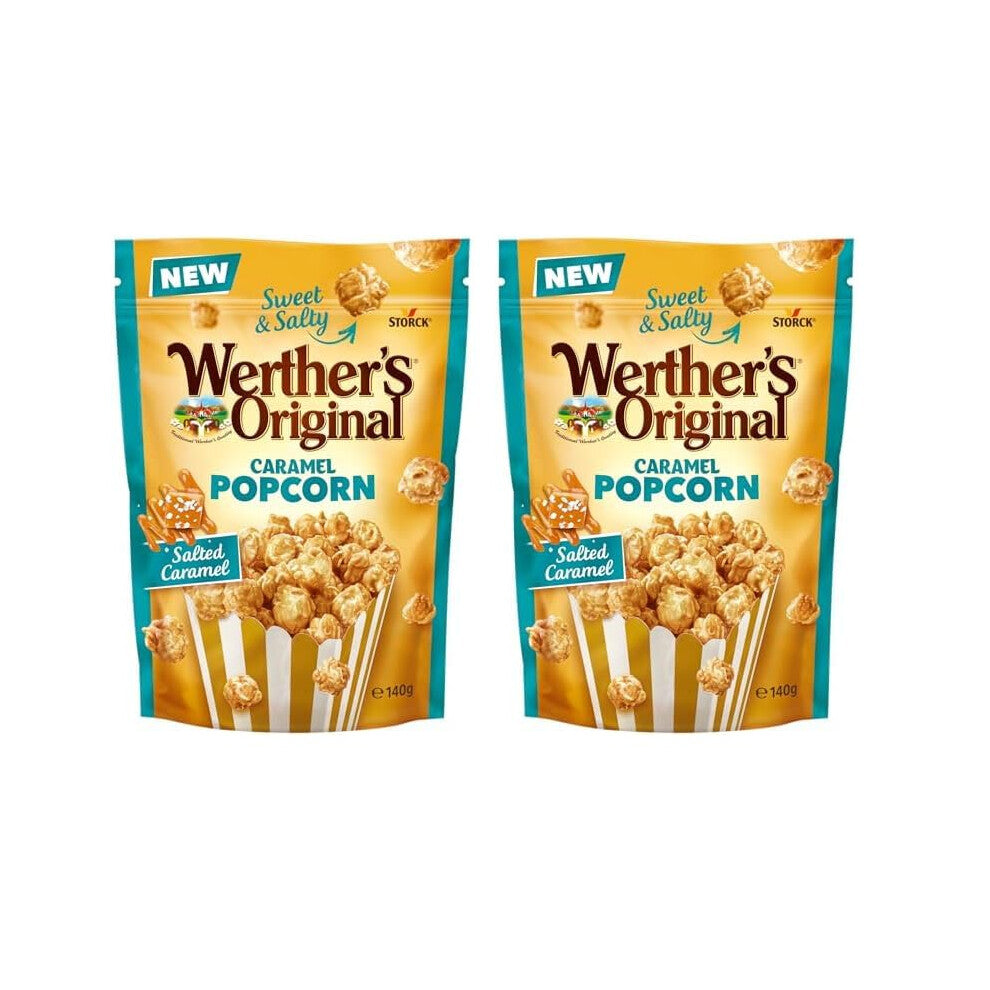 Werther's Original NEW Salted Caramel Popcorn, 140 g (Pack of 2)