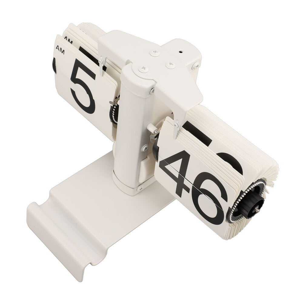 Nostalgic Battery-Powered Flip Down Clock with Phone Holder for Home & Office