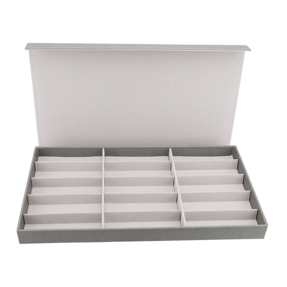 Multifunctional 15 Compartments Case for Glasses Watches & More