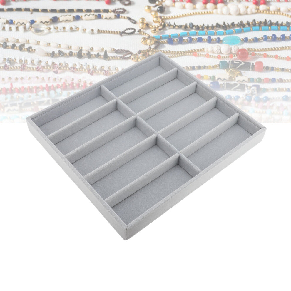 10 Slot Gray Velvet Sunglasses Display Box for Eyewear and Jewelry Storage