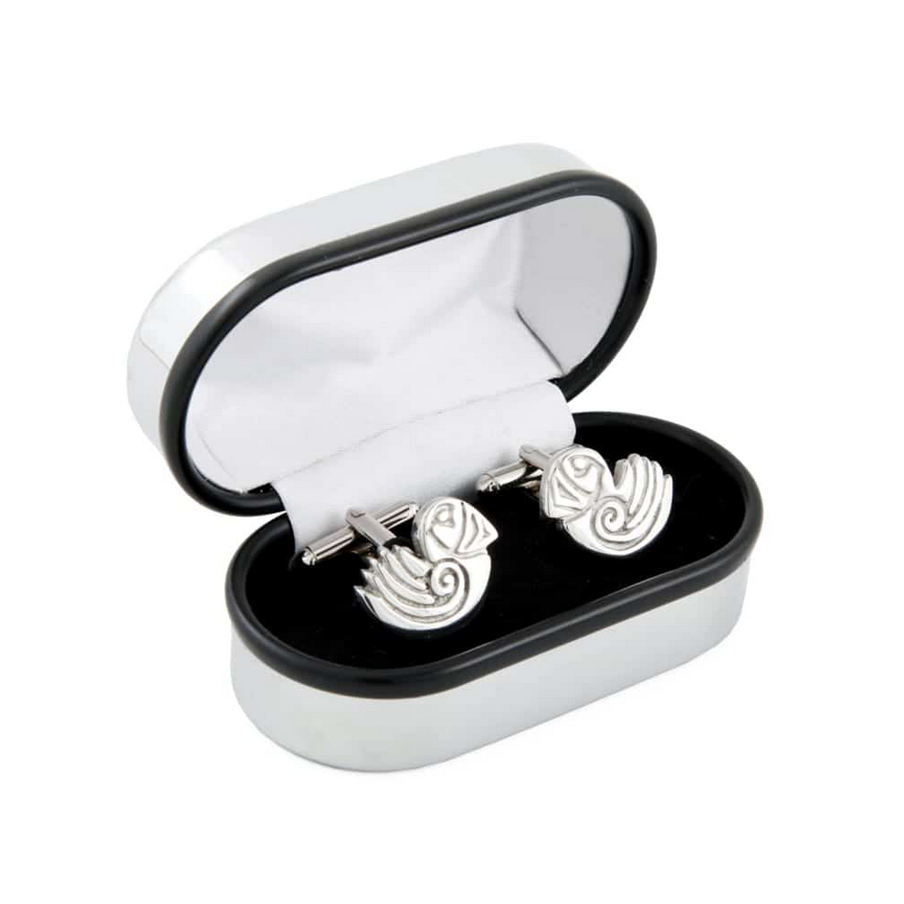 Pewtermill Scottish Puffin Polished Pewter Cufflinks - Made In Scotland