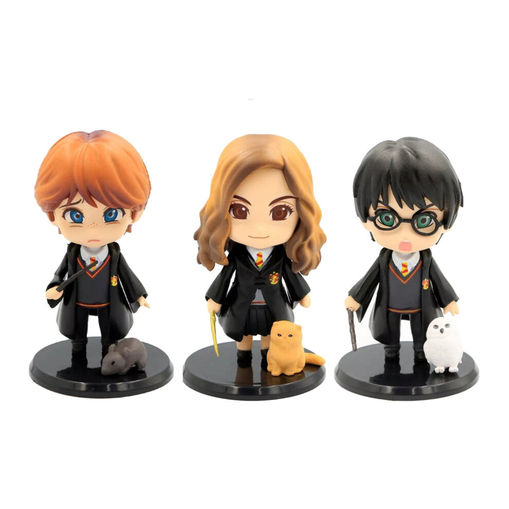 3Pcs Lifelike Cartoon PVC Figurines Bright Colors for Home & Office