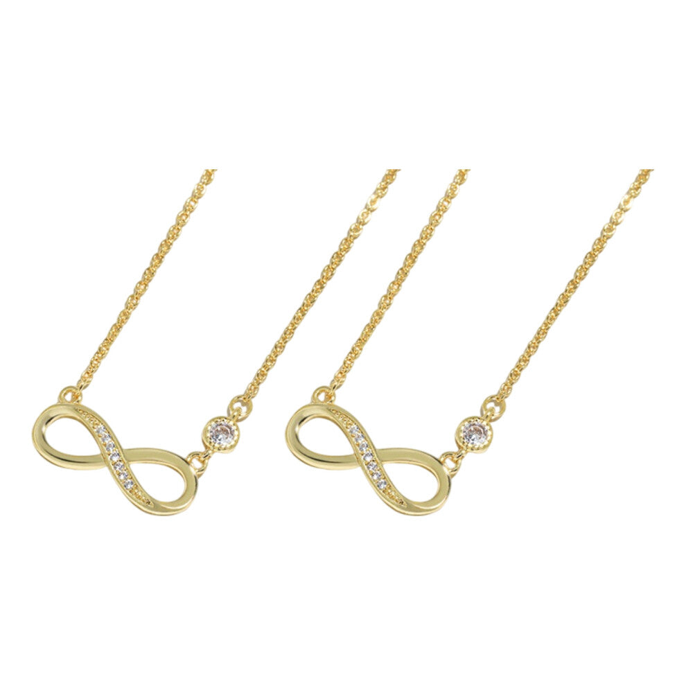 (golden colored, necklaces2x1) 2piece Elegant Damen Schmuck Halskette Damen