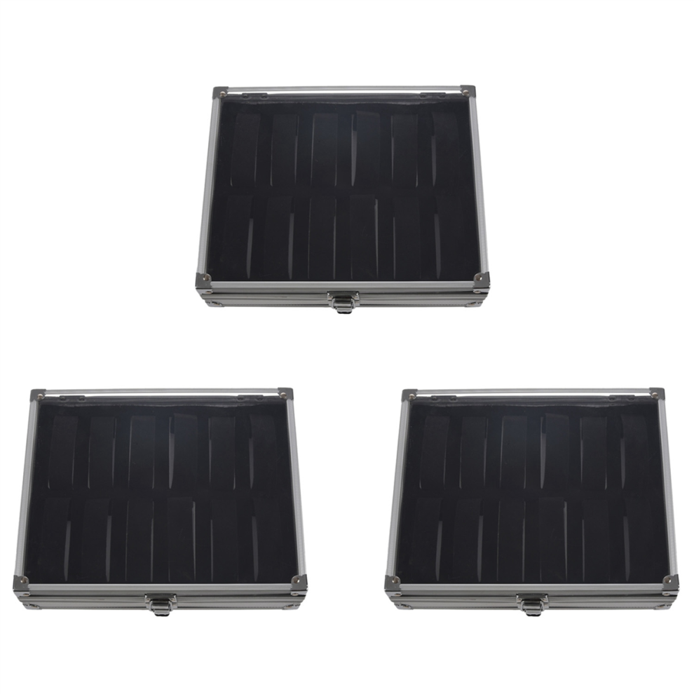 3X Useful Watches Box 12 Grid Slots Jewelry Display Storage Square Cas