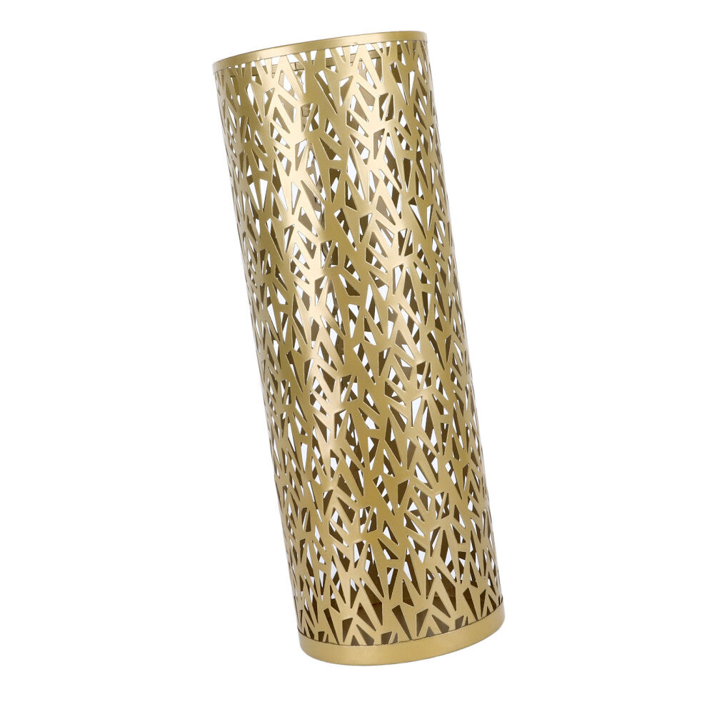 Compact Gold Umbrella Holder Bin with Hollow Design for Home & Office