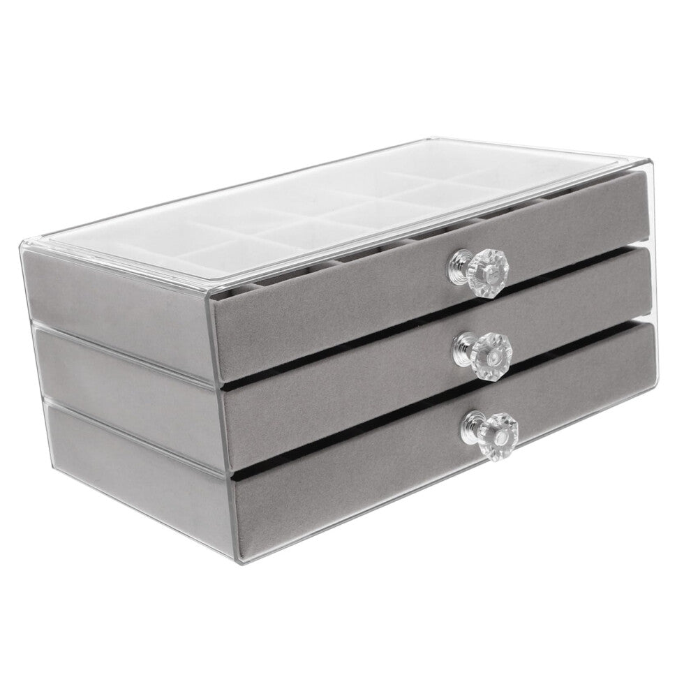Jewelry Organizer Box, Multifunctional Jewelry Case for Rings, Earrings and Bracelets, Transparent Desktop Storage