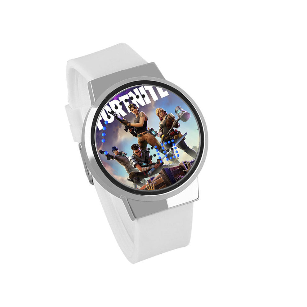 (White9) Fortnite Shooting Competitive Game Luminous Touch Led Watch Creative Electronic