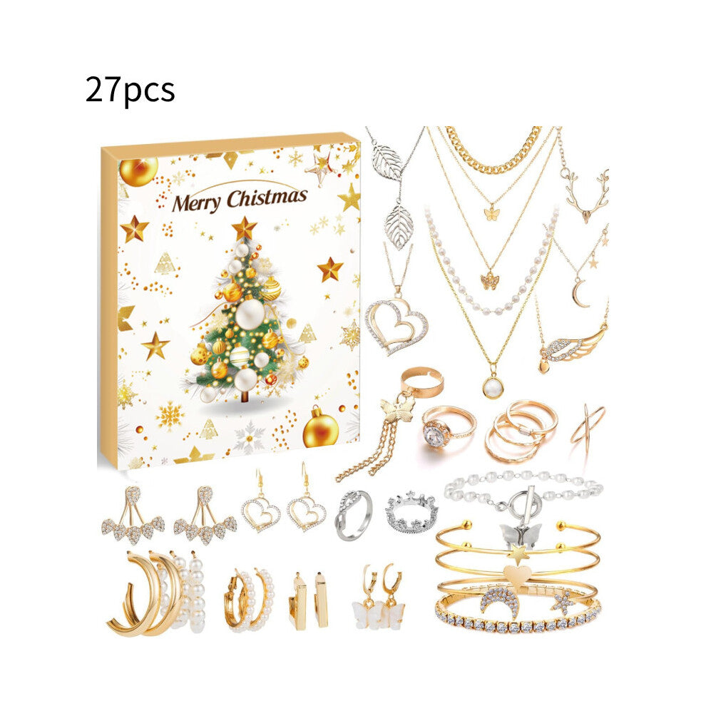 (Style D) Calendar Advent Christmas Blind Box Beaded Unicorn Girls Gift Jewelry Surprise