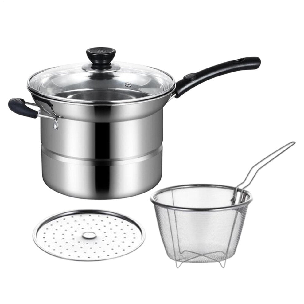Pasta Pot with Strainer Basket Stainless Steel With Lid Noodle Cooker For Pasta And Steamed Dishes