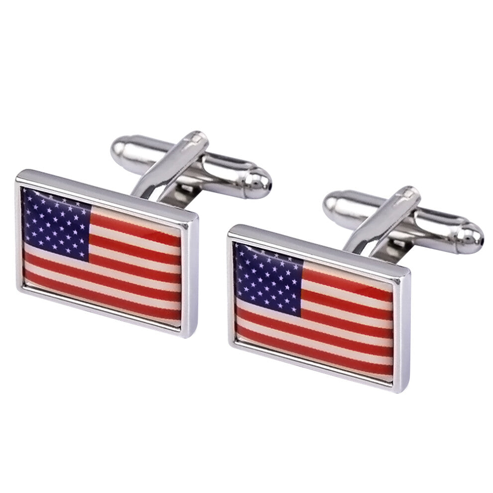 Veterans Day USA Flag Men Business Wedding Cufflinks