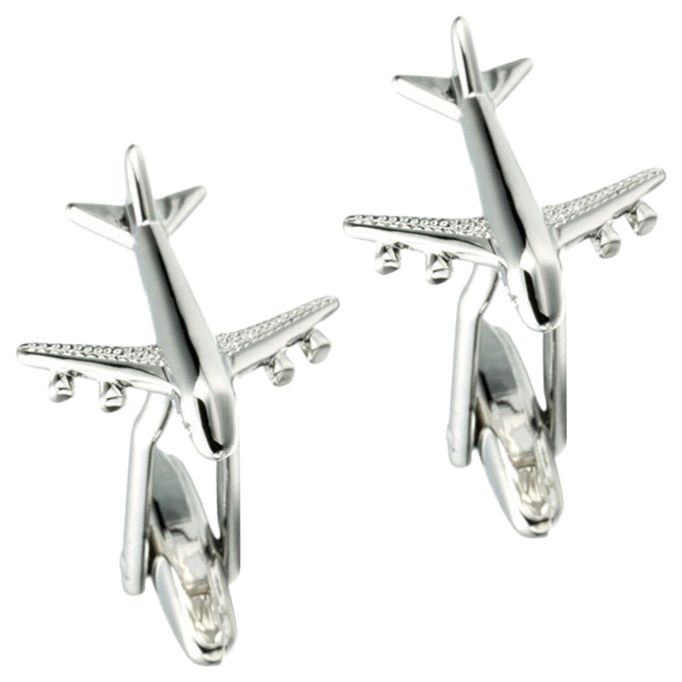 1 Pair Airplane Shape Suit Shirt Cufflinks Decorative