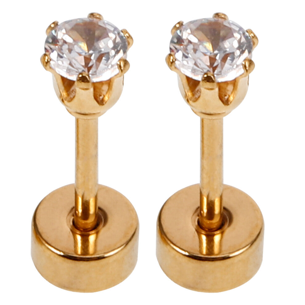 1 Pair Gold Plated Bow Hoop Earrings Sterling Silver Jewellery for Men