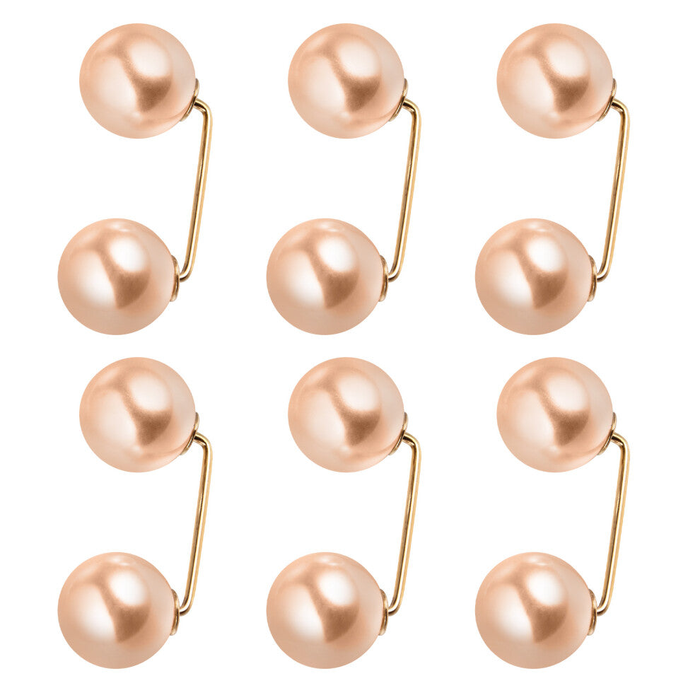 6pcs Pearl Brooch Pins Retro Button Decor for Shirts Sweaters Shawls