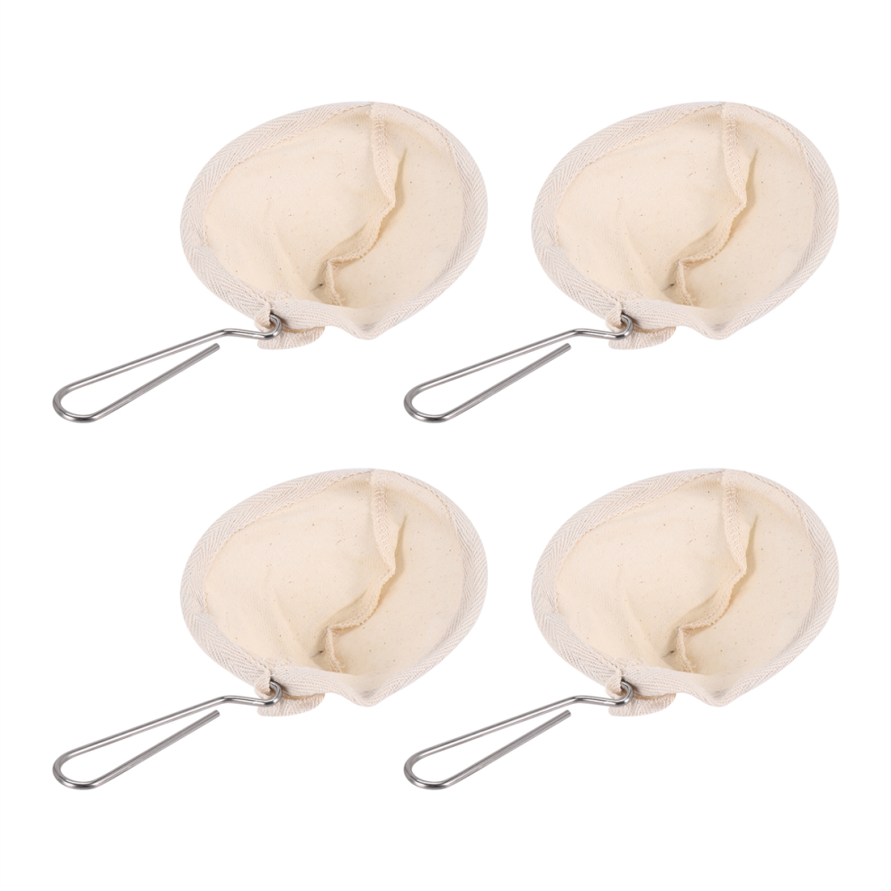 4Pcs Flannel Cloth Coffee Filter Strainers Reusabl