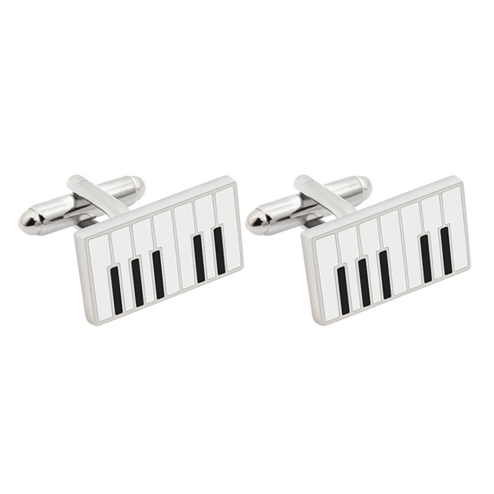 Piano Keyboards Cufflinks Novelty Music Alloy Shirt Wedding for Men