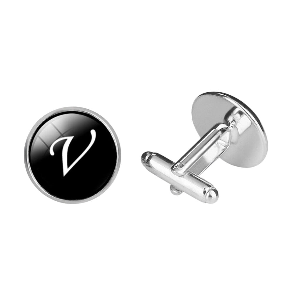 Personalised V Letter Cufflinks for Men Business Suit Shirt Tuxedo