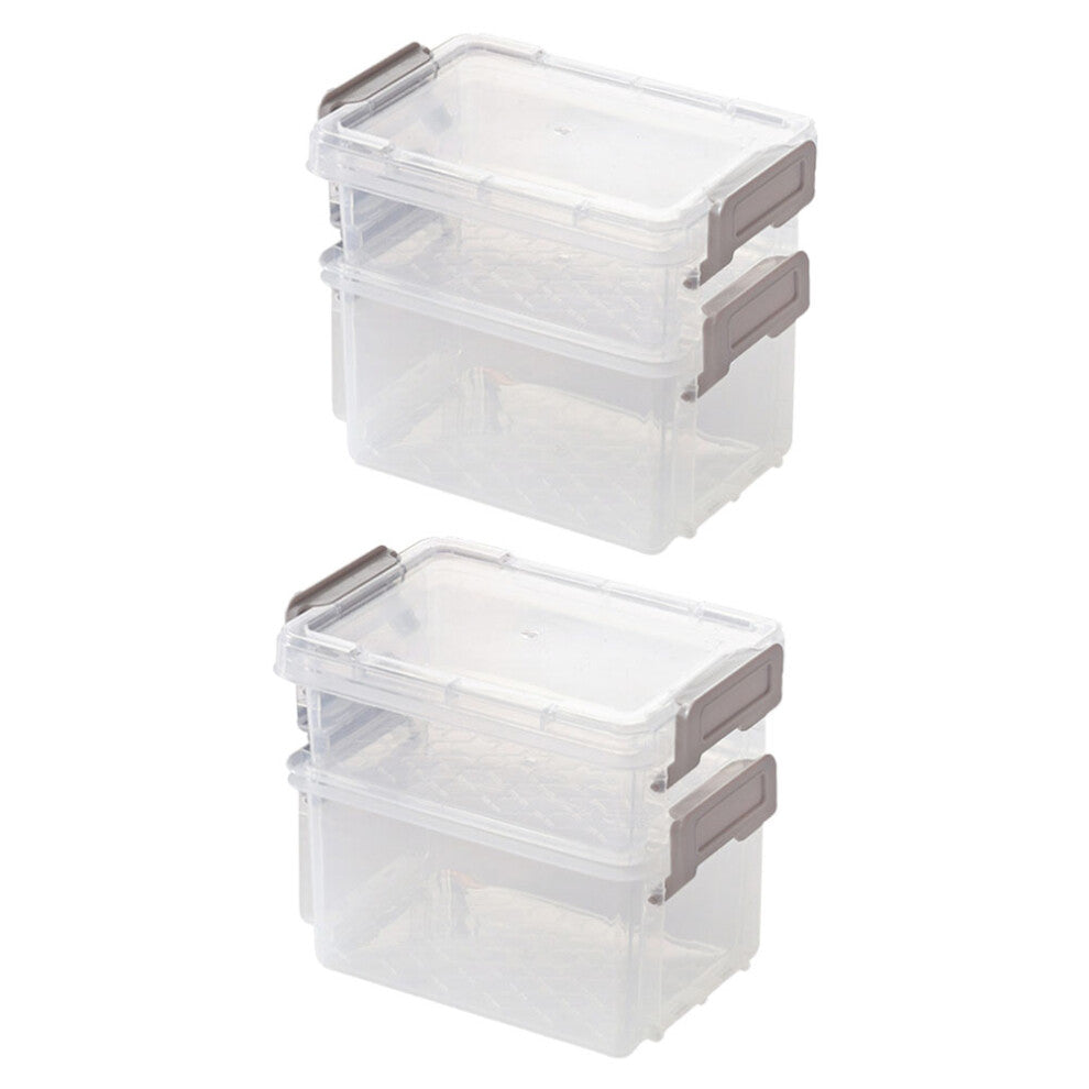 4 Pcs Stackable Transparent Jewelry Organizers Desktop Storage Boxes