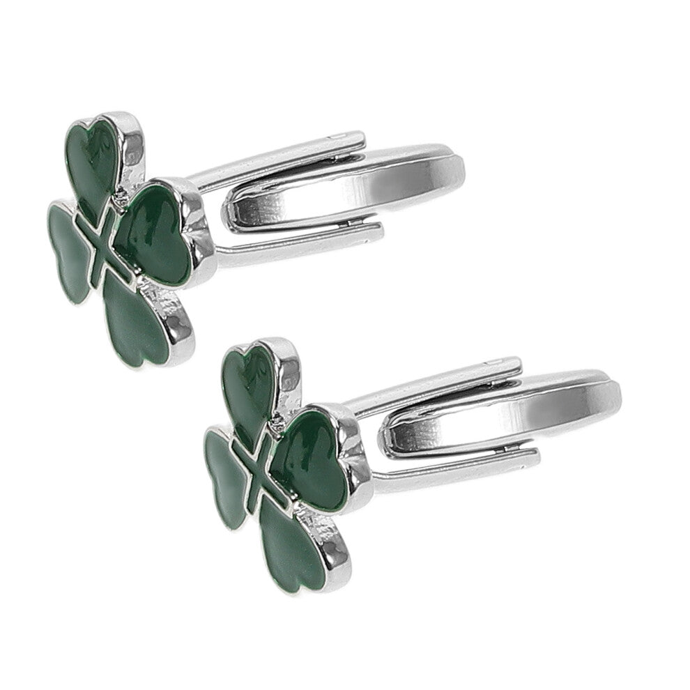 2Pcs Men Green Cufflinks for St Patricks Day Party Favors
