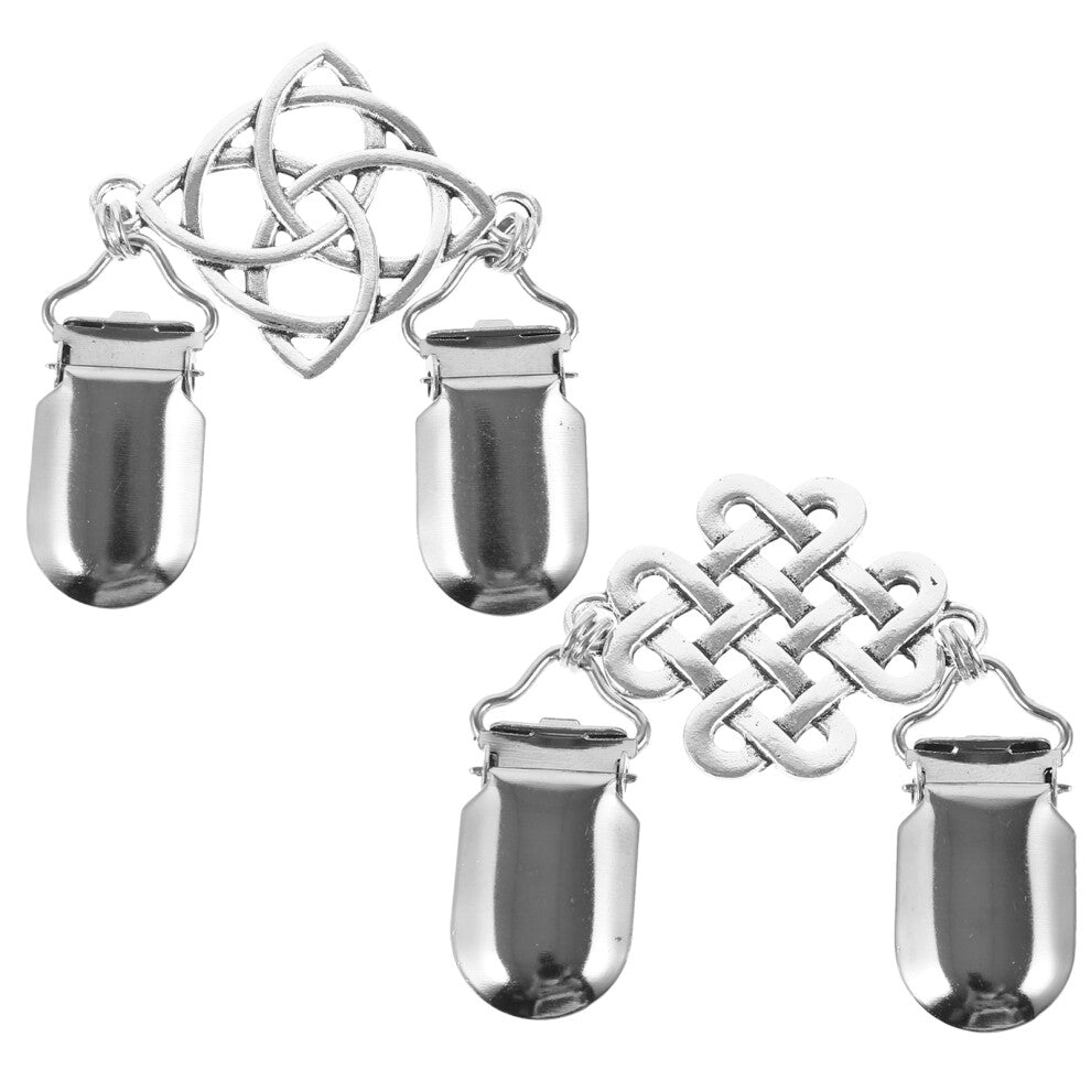 2 Pcs Sweater Pin Scarf Mother Shawl Cardigan Collar Clips Clasp