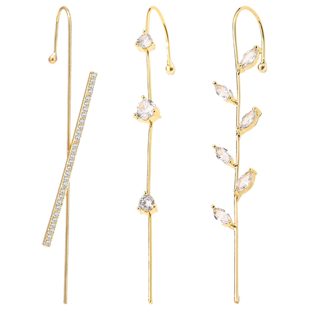 3 Pcs Ear Cuff Earrings Hoop Cartilage Wraps for Women