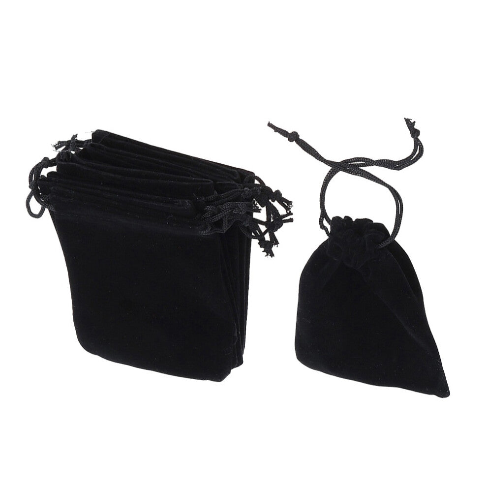 30pcs Bags Drawstring Bags Jewellery Pouches Bags Black