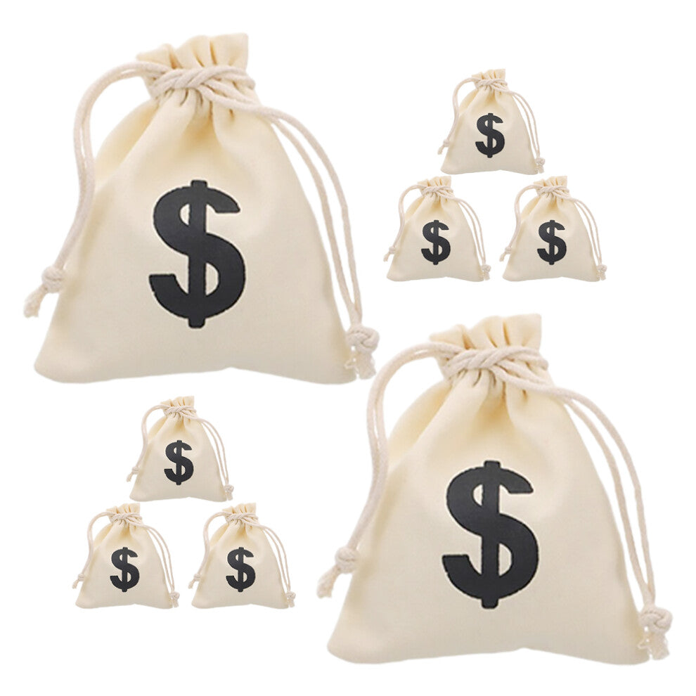 Jewellery Pouch Canvas Jewelry Bags Beige 8pcs 4.7x3.9x0.1in