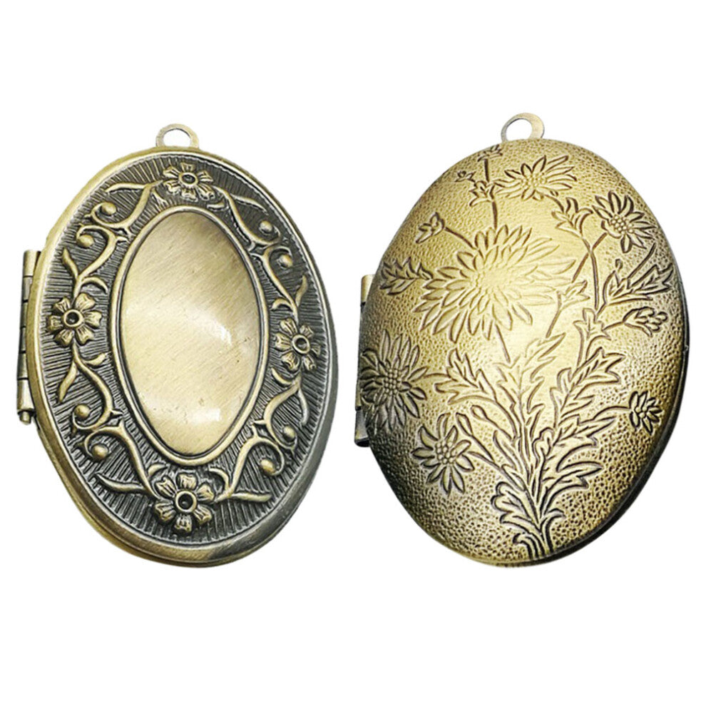 Bouquet Photo Frame Charm Glass Pendant Locket 2pack