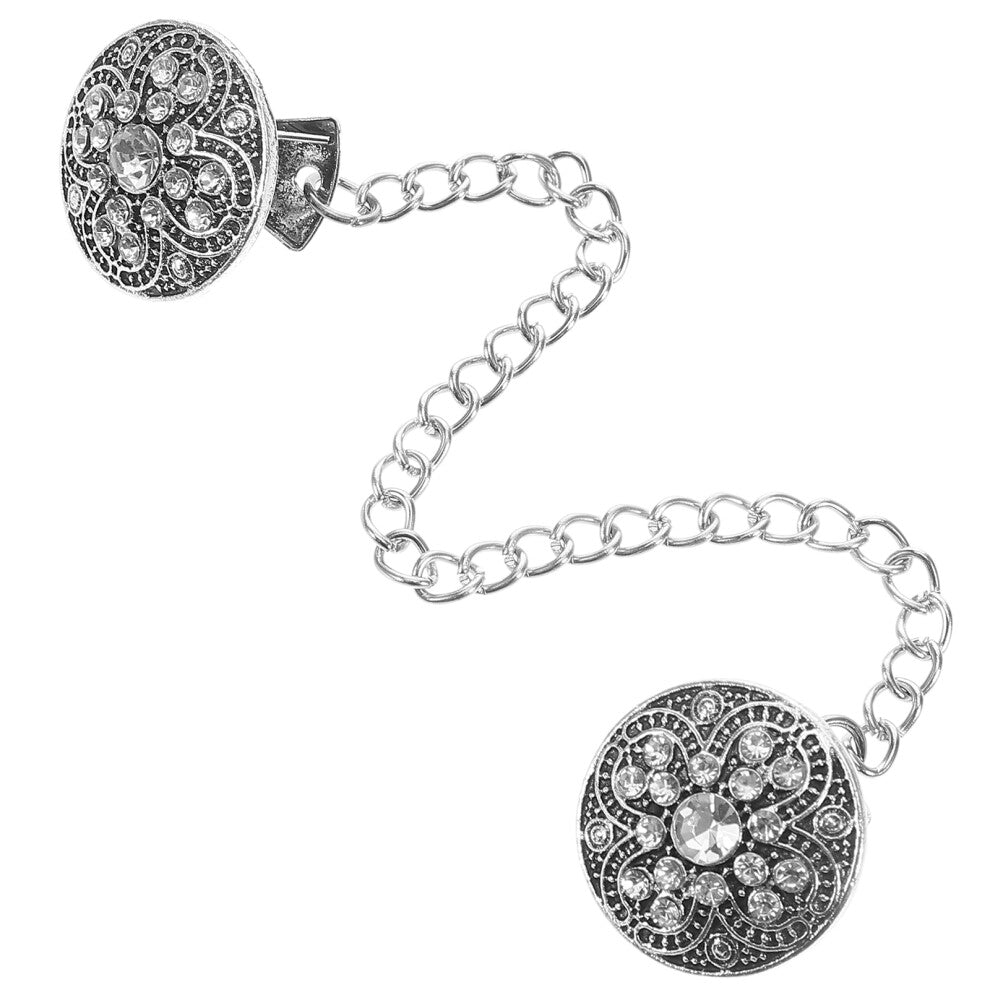 Antique Sweater Shawl Clip Vintage Round Brooch Cardigan Pin