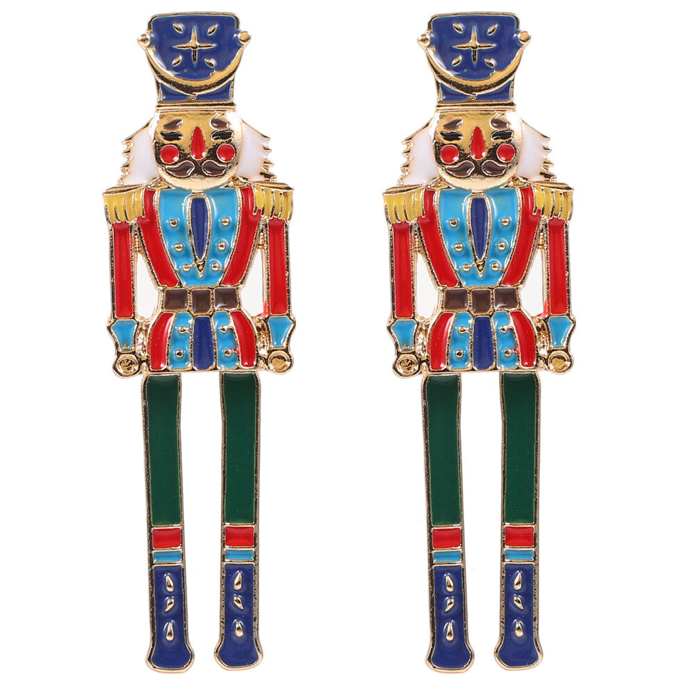 1 Pair Nutcracker Zinc Alloy Cute Ear Studs Earrings for Women
