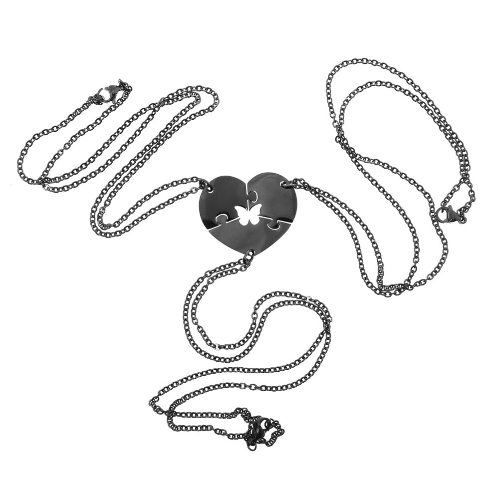 Puzzle Matching Necklace Heart Pendant Necklaces Friendship Jewelry