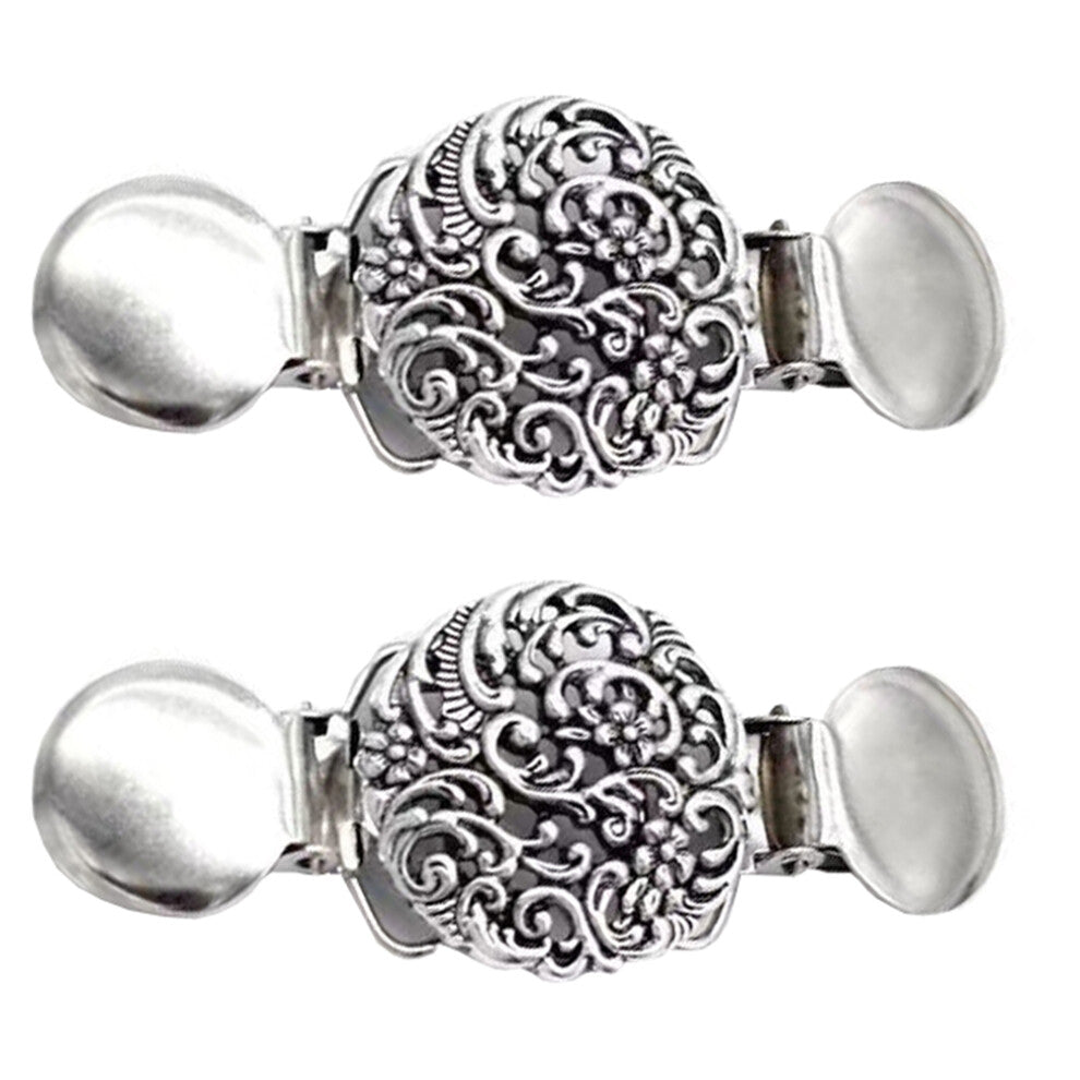 4 Pcs Vintage Sweater Clips for Jackets Shirts Dresses Brooch Alloy