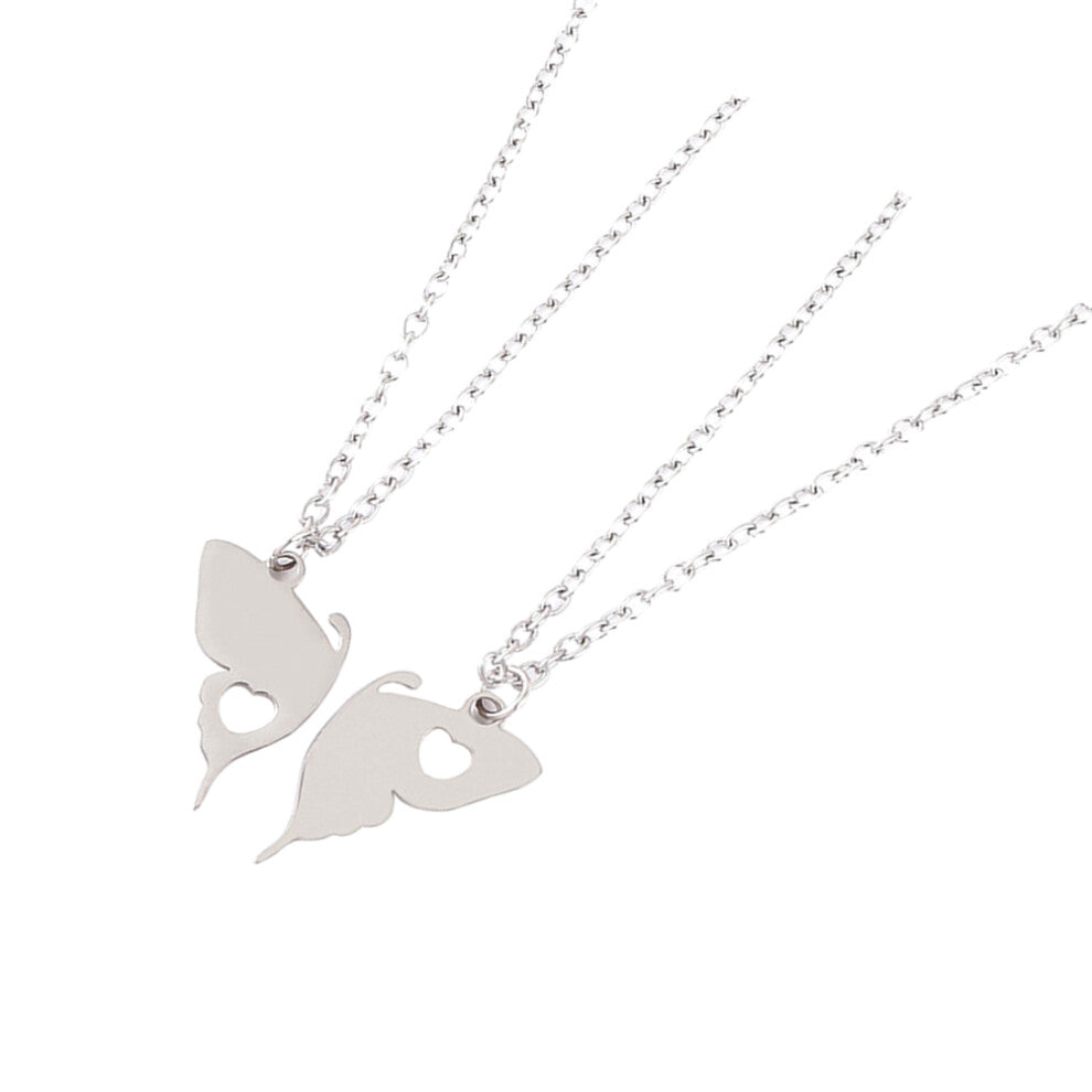 2 Pcs Butterfly Necklace Set Jewellery for Women Delicate Sister