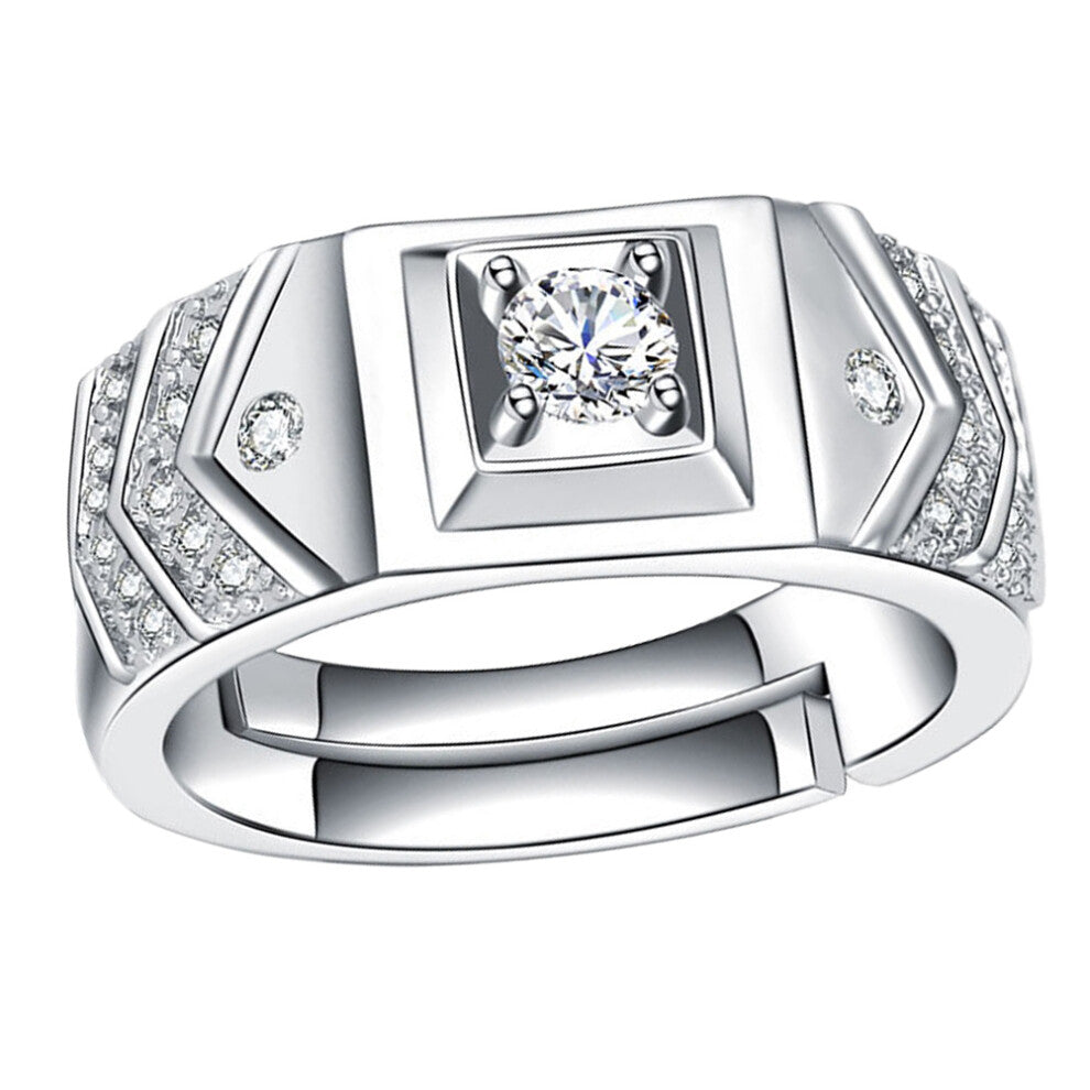 Crystal Rings Mens Engagement Rings Rhinestone New Year Men Gift