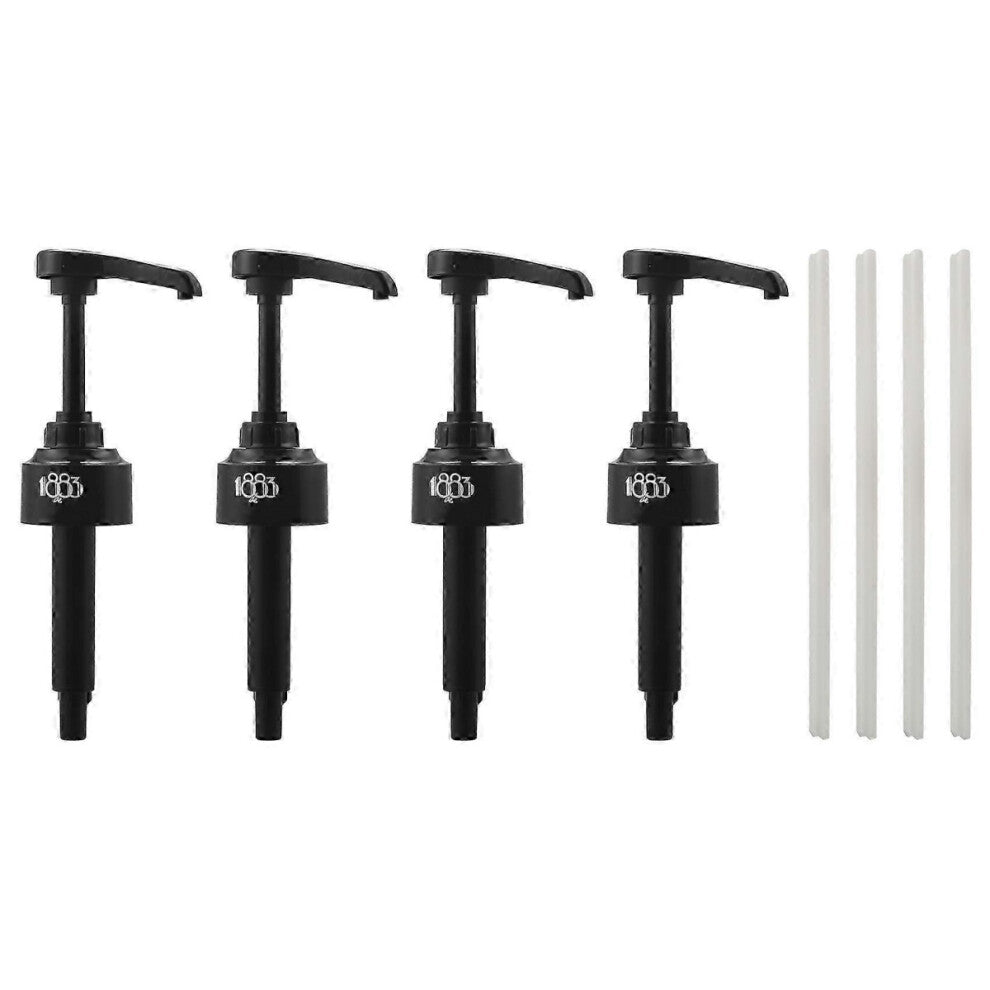 4Pack Black 10ML Syrup Pumps Dispenser Pump Great compatible with Monin Coffee Syrups Snow Cones Flavorings & Mor
