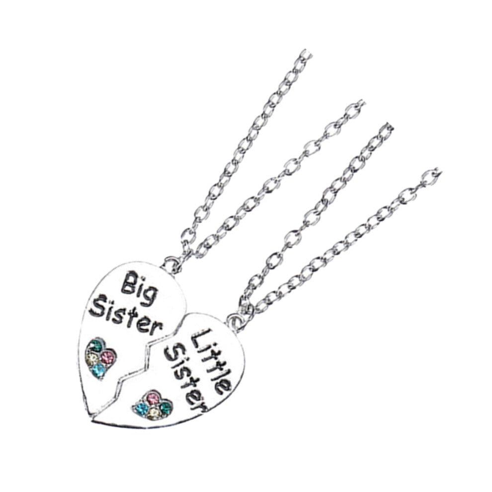 Sister Necklace Two Piece Puzzle Heart Friendship Necklace Set For Two Graduation Jewelry Alloy Pendant