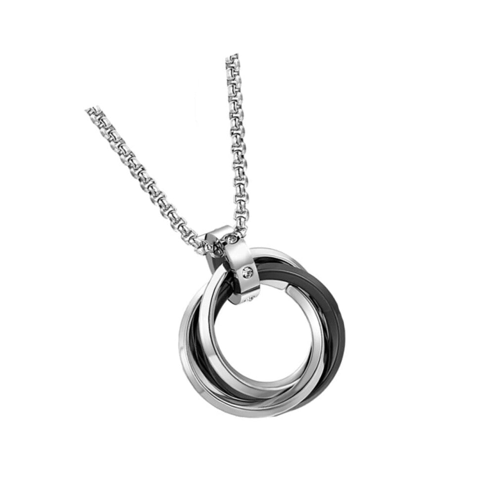Collarbone Chain Necklace 1Pc Black Ring Pendant Tricyclic Style Creative Accessories Fashion Jewelry