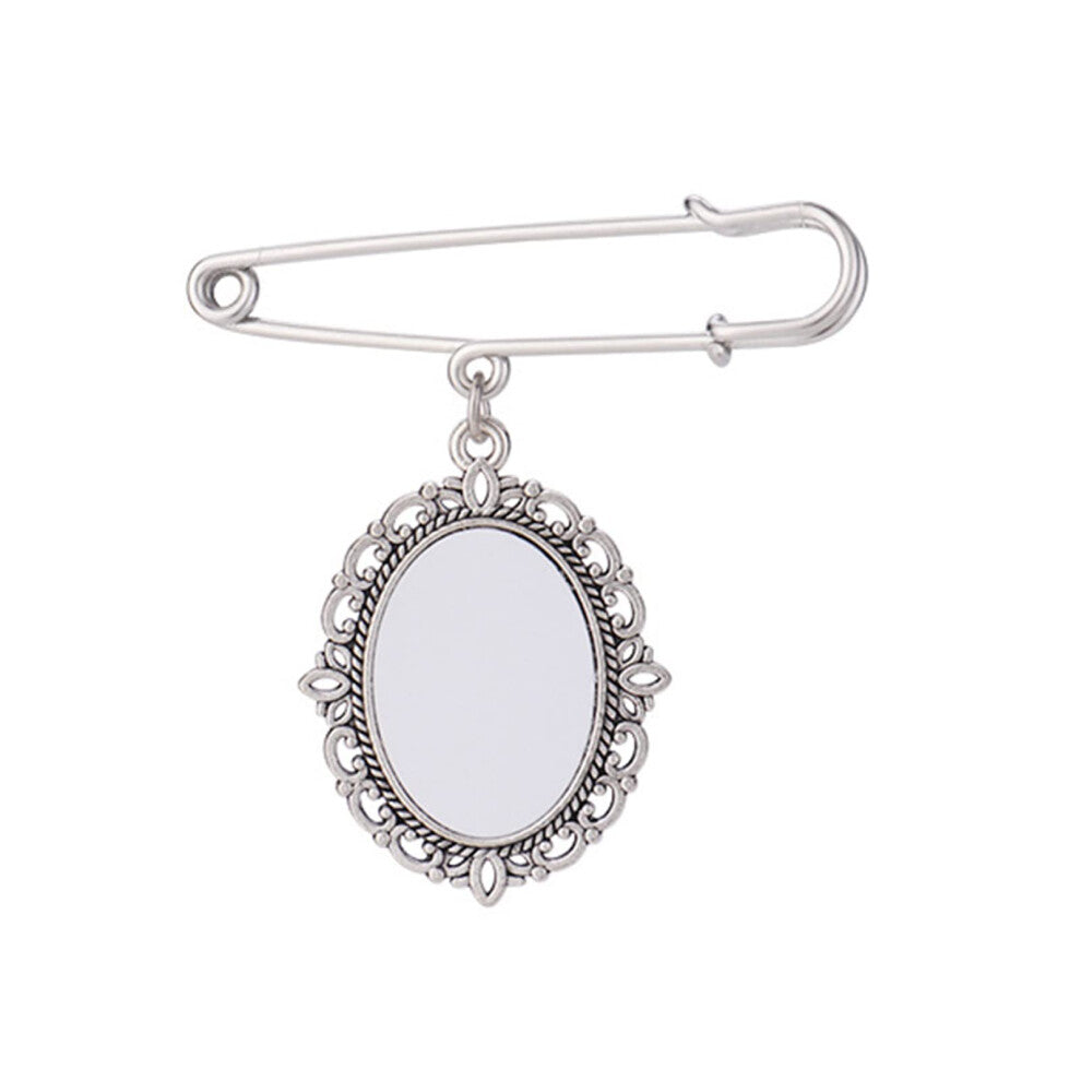 Oval Photo Lace Bridal Pendant - Heat Transfer Photo Ornament For Wedding Party And Engagement, Multicolor