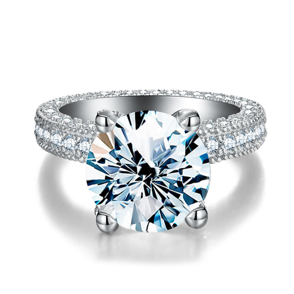 Moissanite Rings 5 Carat For Women D Color VVS1 With Certificate Engagement Ring For Girlfriend Size 6 White