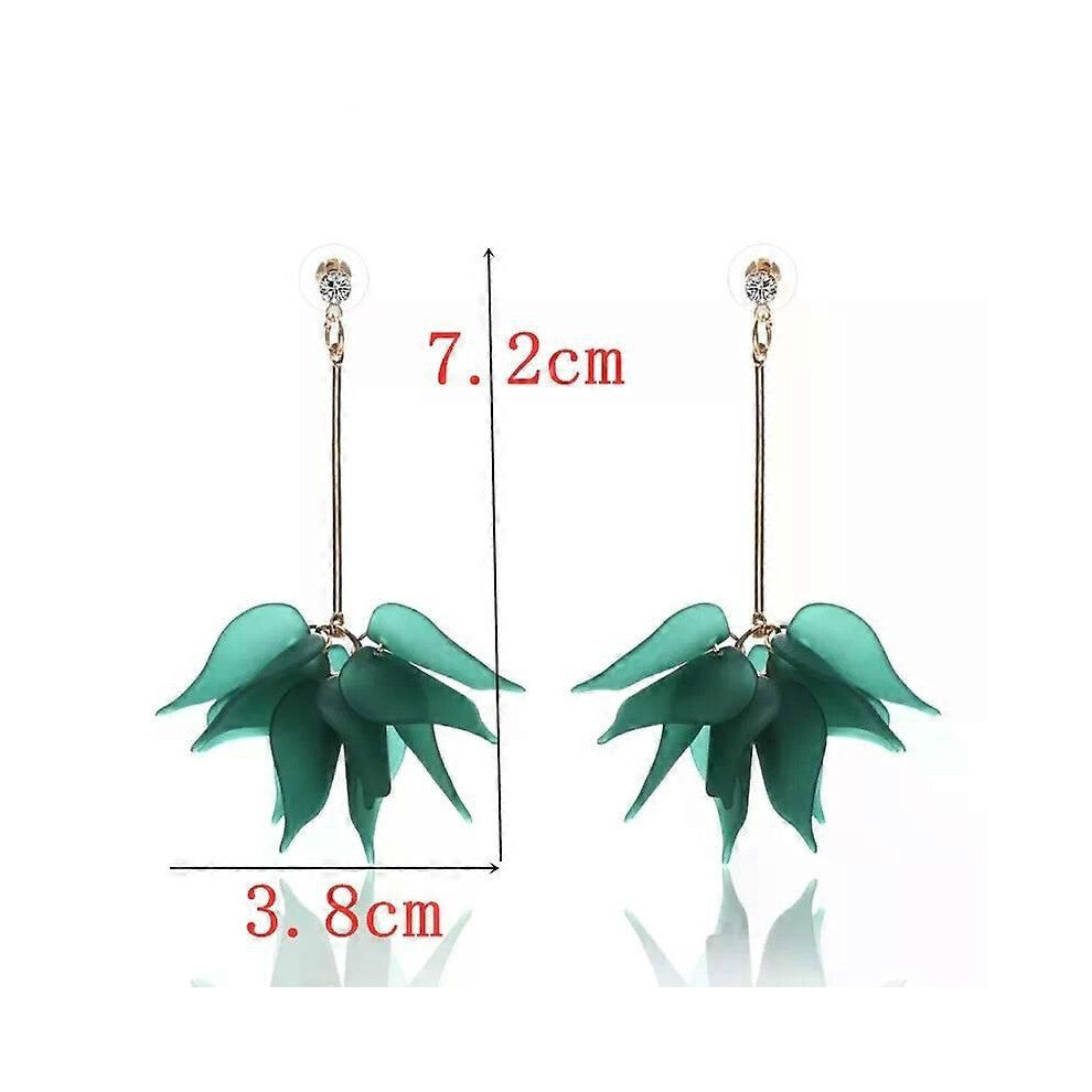 (es3703) Green Color Heart Leaf Flower Drop Earrings for Women Petals Round Butterfly Metal Brincos Wedding Party