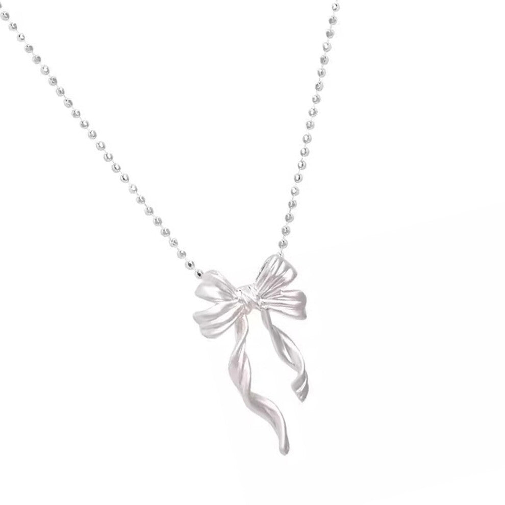 Bowknot Pendant Necklace Collarbone Length Elegant Jewelry For Fashion Enthusiasts