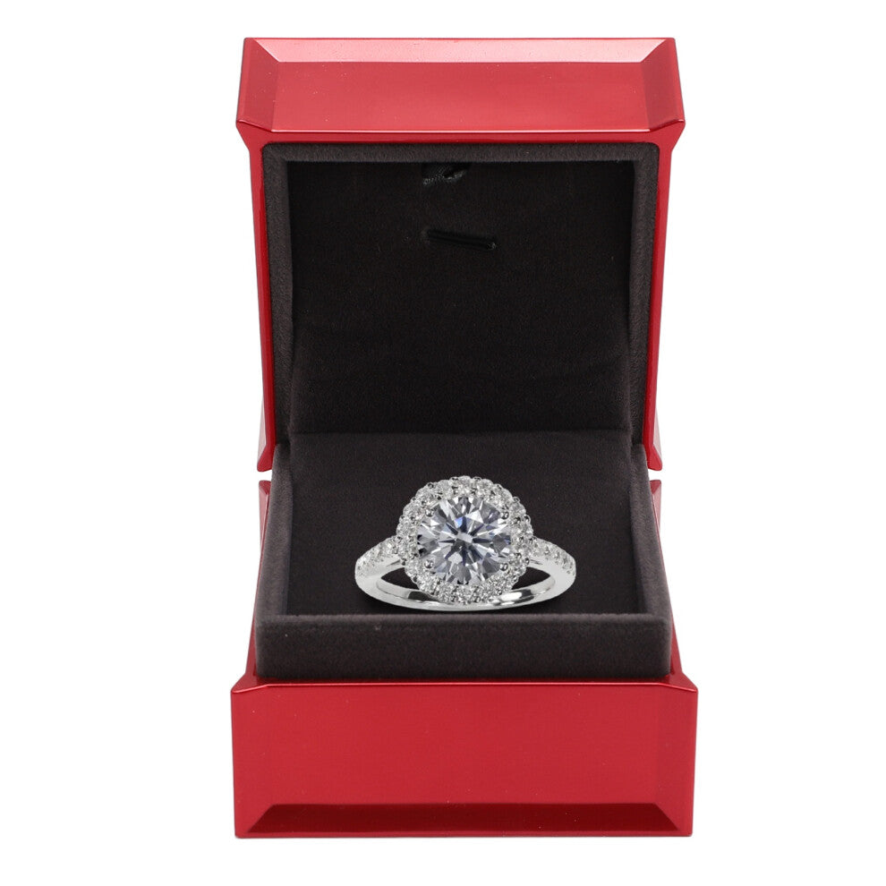 Red Velvet Pendant Necklace Gift Box 8x8x7cm Jewelry Storage