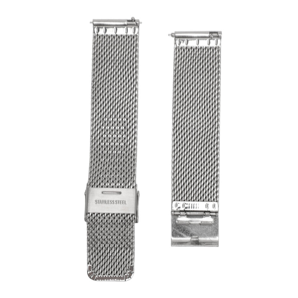 20mm Stainless Steel Mesh Watch Band Quick Release Waterproof Strap for Silver Watches