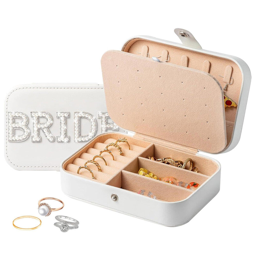Travel Size Jewellery Case Jewellery Travel Holder Double Layer Case For Jewellery Pearl Letter Design Jewellery Box