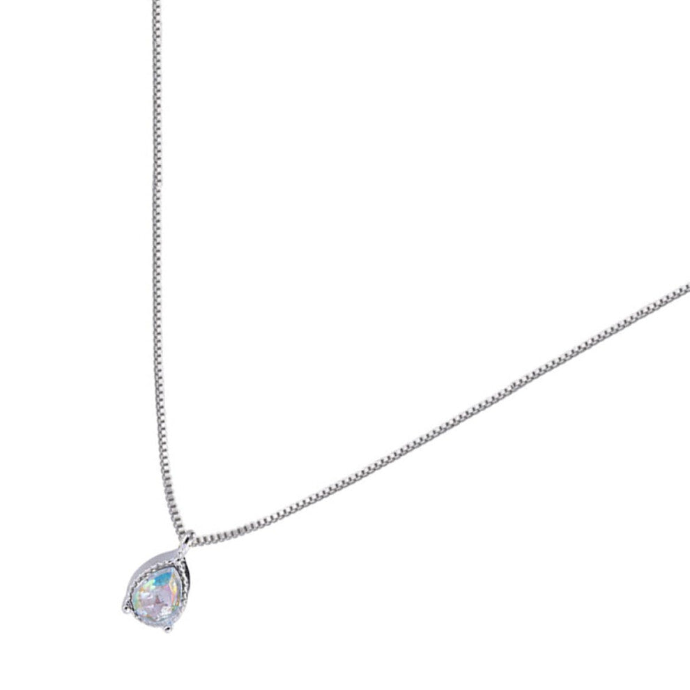 Cubic Zirconia Teardrop Necklace For Women, Collarbone Chain, Elegant CZ Pendant, Special Occasion Jewelry