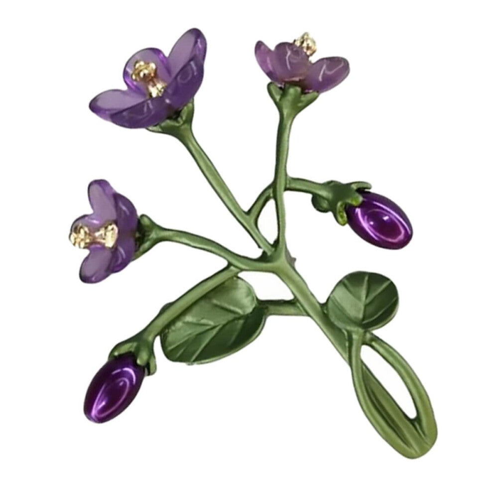 Purple Brooch Flower Design, 1 Piece, Small Elegant Lapel Pin For Women, Clothing Accessory, Plastic Jewellery