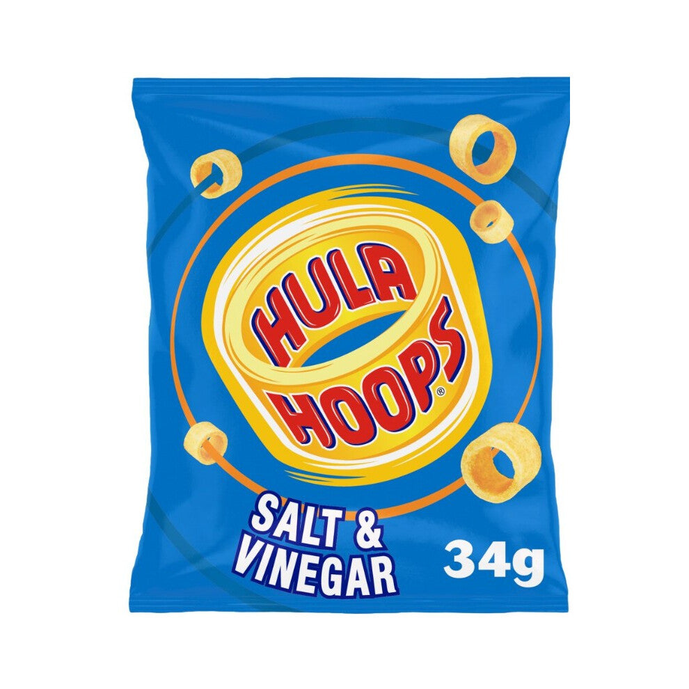 Hula Hoops Salt & Vinegar Crisps 34g (Pack of 12)