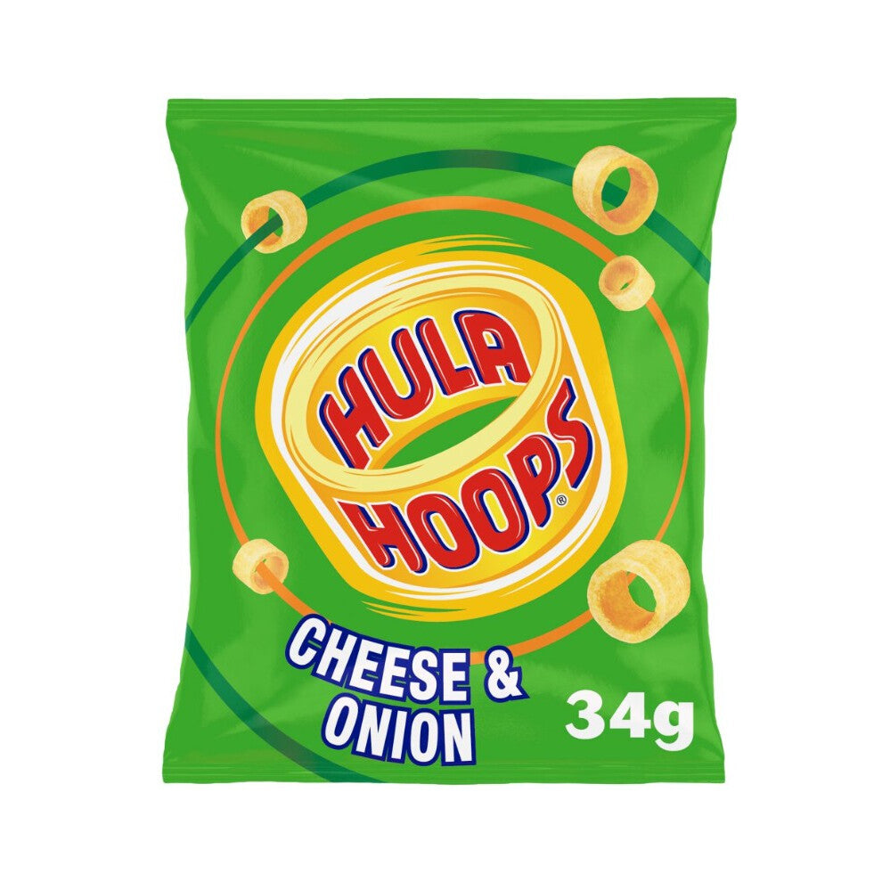 Hula Hoops Cheese & Onion Crisps 34g (Pack of 12)