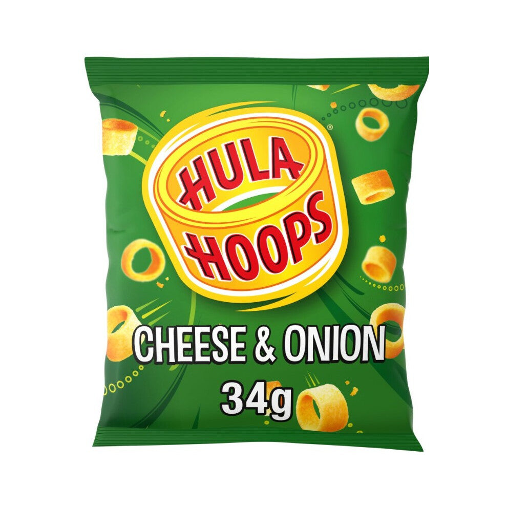 Hula Hoops Cheese & Onion Crisps 34g (Pack of 32)