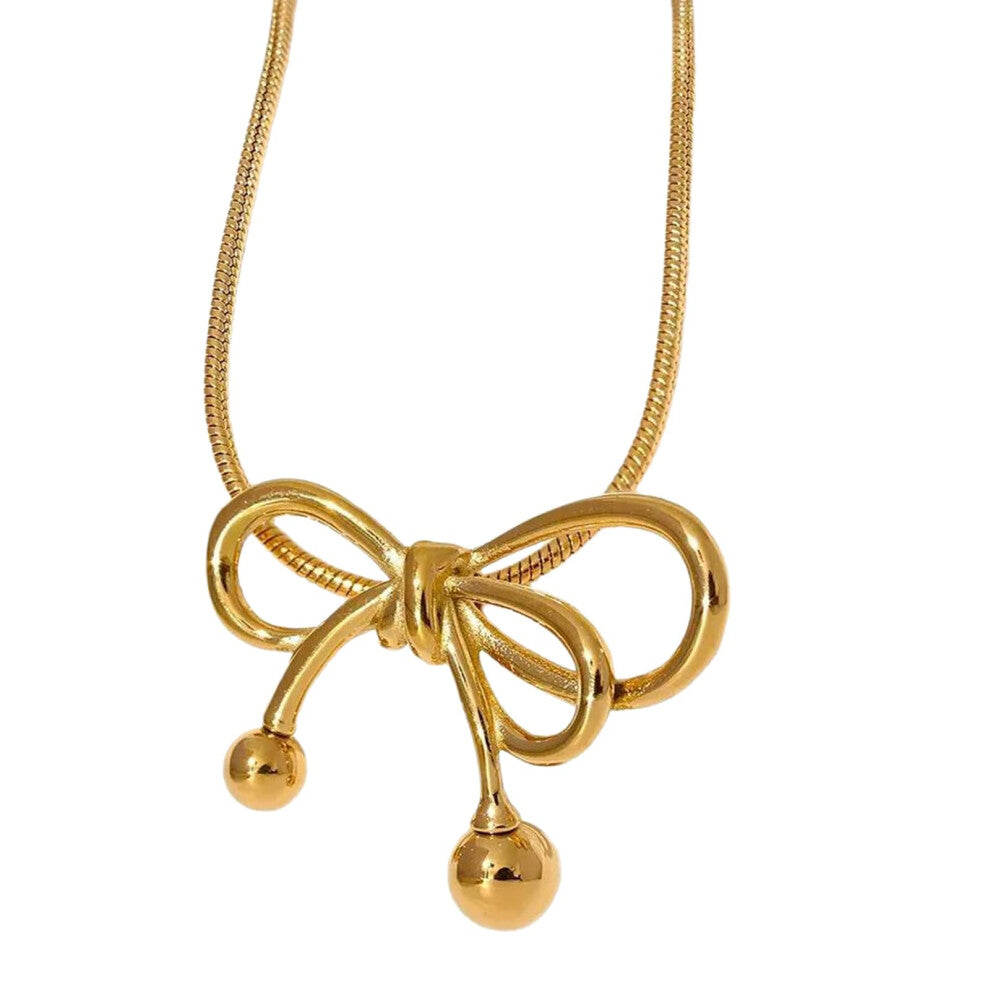 Elegant Butterfly Necklace Handcrafted Bow Pendant Metal Bow Collarbone Chain Jewelry For Parties And Dates