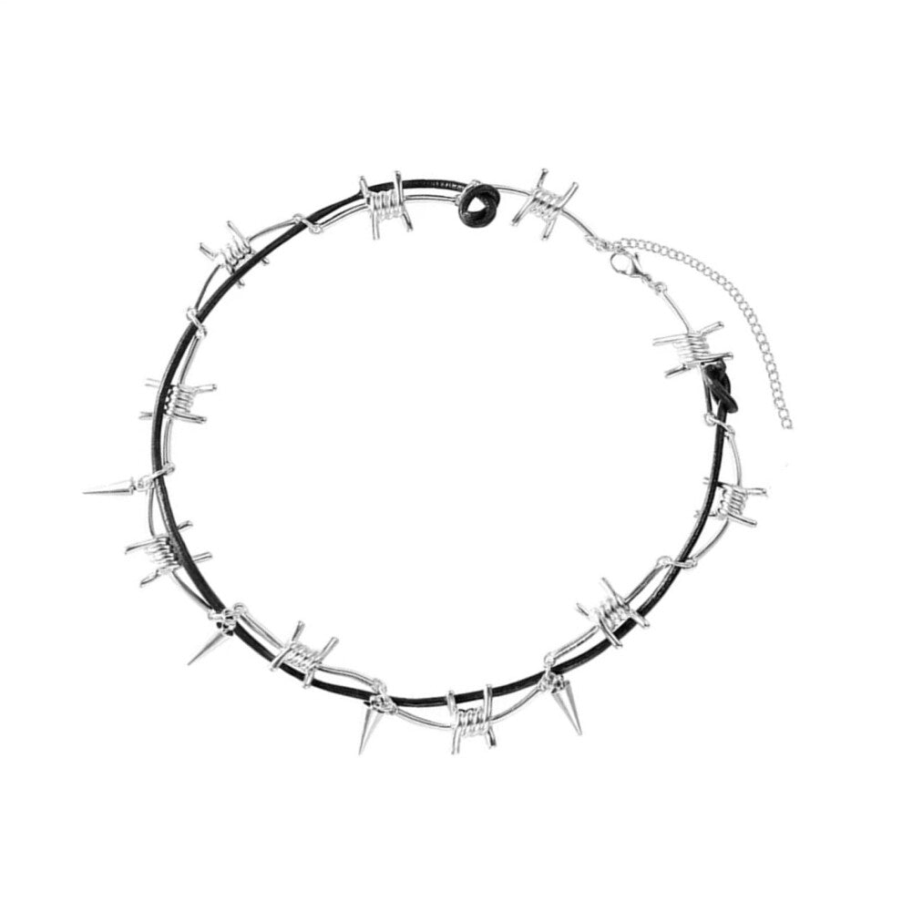 Gothic Thorn Necklace Unique Alloy Design Collarbone Chain For Fashion Enthusiasts And Gothic Culture Lovers